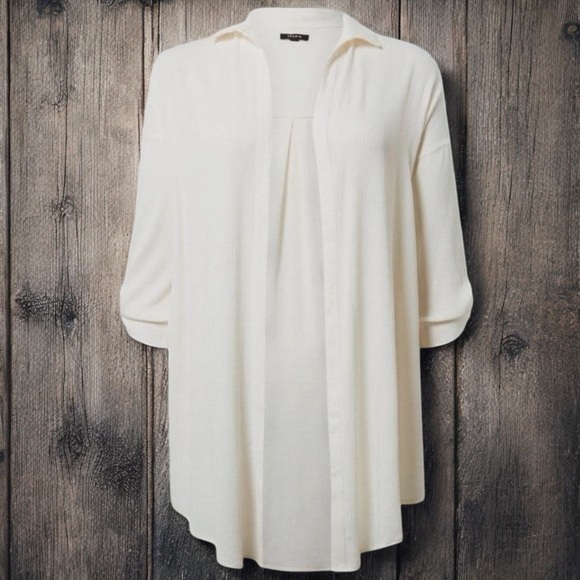 ❌SOLD❌Torrid Open Front Gauze Kimono Shirt in Dew Color | Torrid Size 0 - Picture 4 of 14